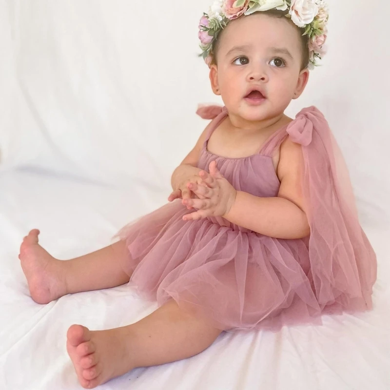 Lace Chiffon Baby Photography Dress Princess Baby Girls Studio Photo Shooting Romper Dress Newborn Photography Props Costumes