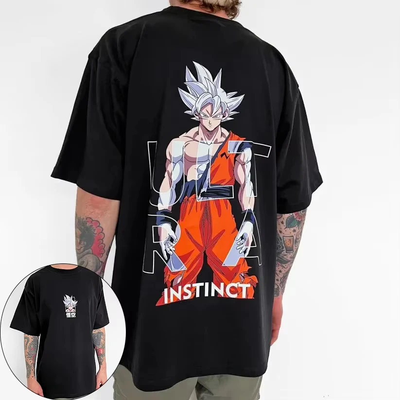 Dragon Ball Goku Kakarot Japanese Anime Summer Men's T-Shirt Ultra Instinct Cotton Boy Y2k Children's Parent-Child Short Sleeve