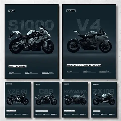 Motorcycle Bike S1000RR/Ducati Streetfighter V4,YZR M1 Art Poster Canvas Painting Wall Prints Picture for Living Room Home Decor