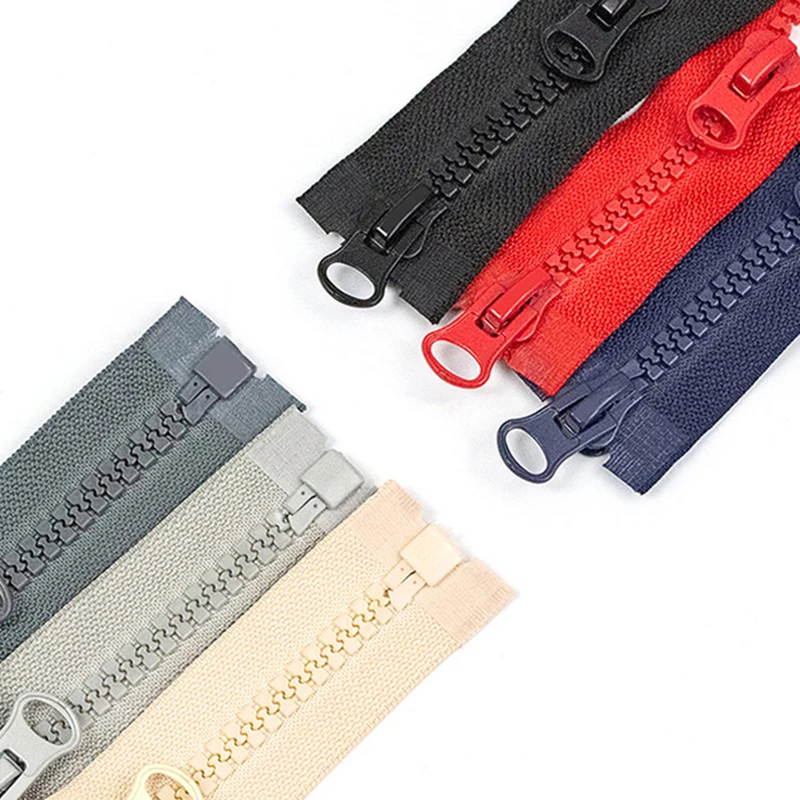 8# Open-end Resin Teeth Zippers Auto Lock Double Sliders Zippers Coat Jacket Suitcase Accessories DIY Sewing Supplies 50/80cm