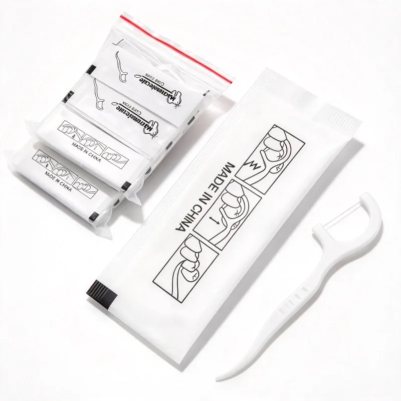 50/100PCS Disposable Toothpick Floss  Single Independent Package Hygienic Convenient for Travel Restaurant and Daily Oral Care