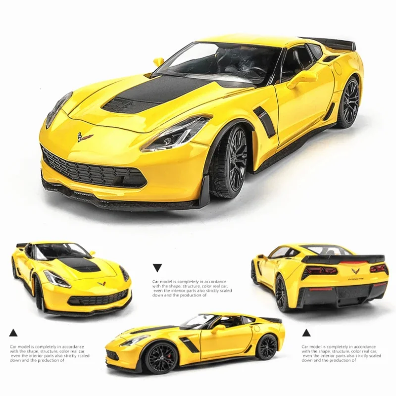 WELLY 1:24  2017 Chevrolet Corvette Z06 car  alloy car model simulation car Die casting model decoration collection gift toy B80