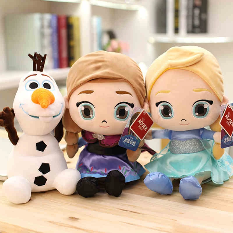 Disneyland Frozen Elsa Anna Olaf Princess Plush Doll Kawaii Soft Plush Sleeping Hug Birthday Christmas Gift Home Decoration