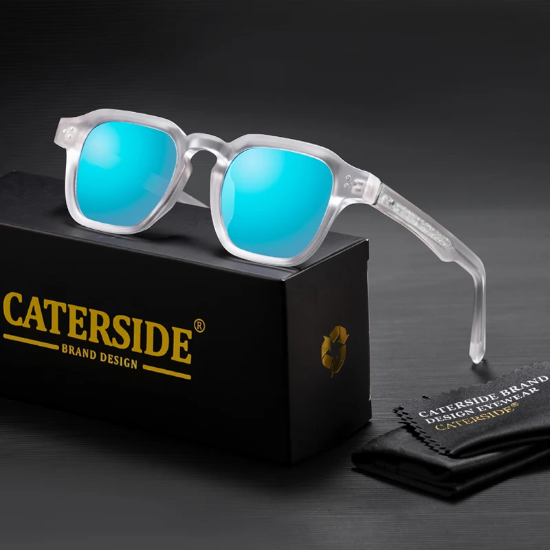 

CATERSIDE квадратные мужские модные солнцезащитные очки брендовый дизайн роскошные солнцезащитные очки с храмовыми кончиками женские вечерние велосипедные очки UV400