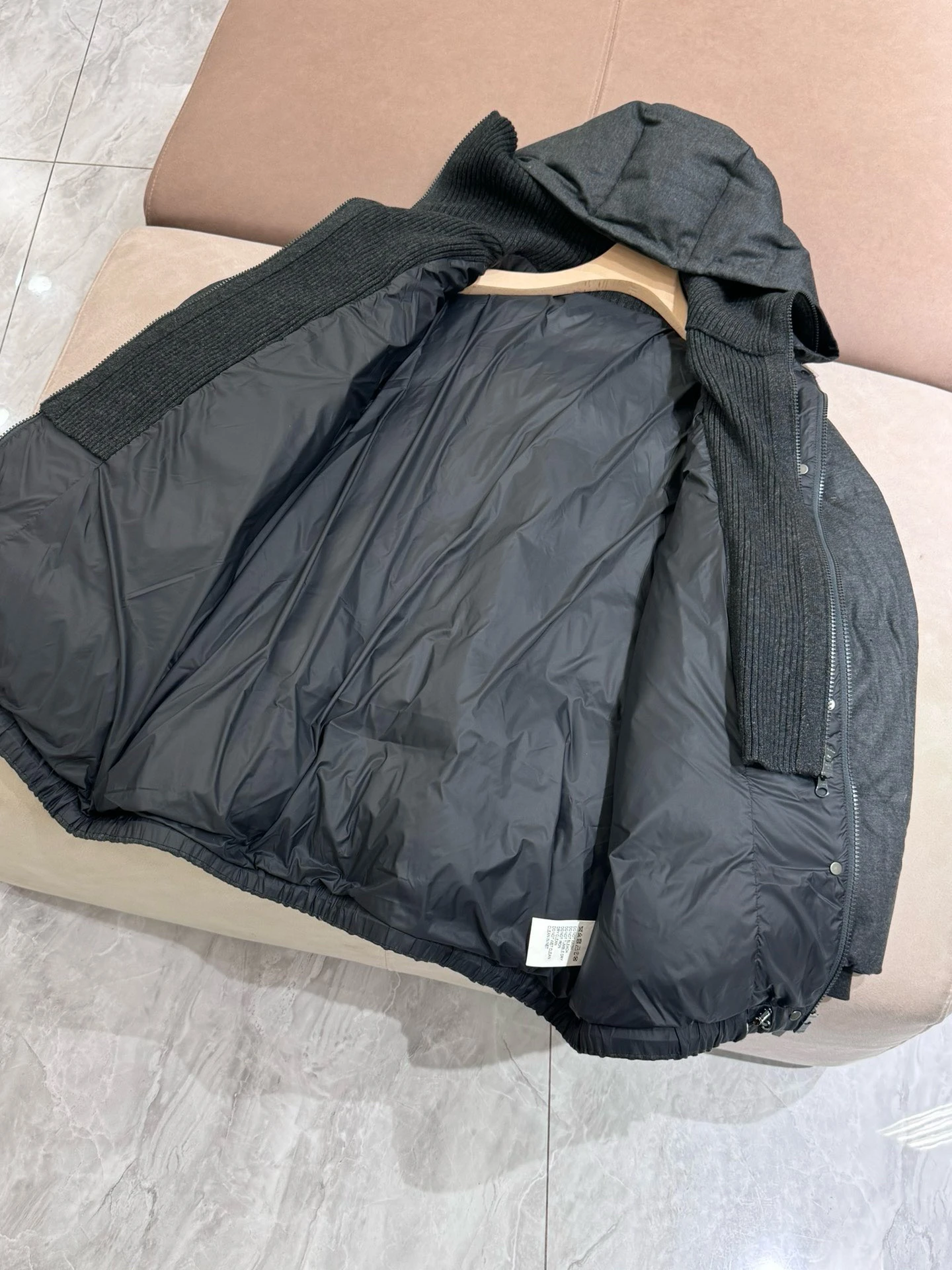 Piumino in lana pettinata da donna cappotto allentato Casual in piuma d\'oca bianca calda spessa