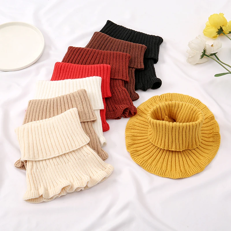 2024 All-Match Knit Ring Scarf False Collar High Neck Cover For Women Winter Detachable Pullover Neckscarf 2024 Instant Scarf