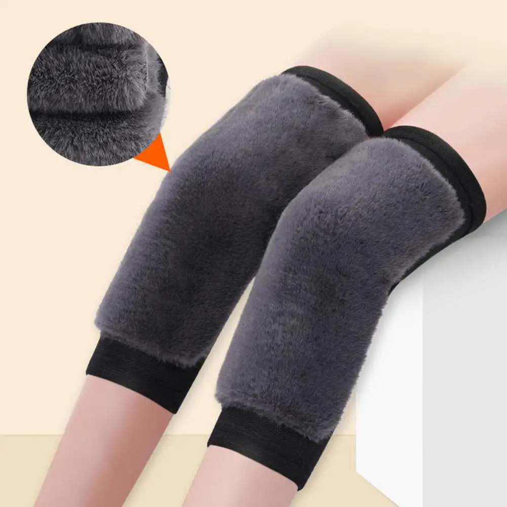 Fast Heating Cashmere Knee Pads Winter Warm Men Women Double Thick Plush Velvet Protection Knee Warmers Sports Knee Braces