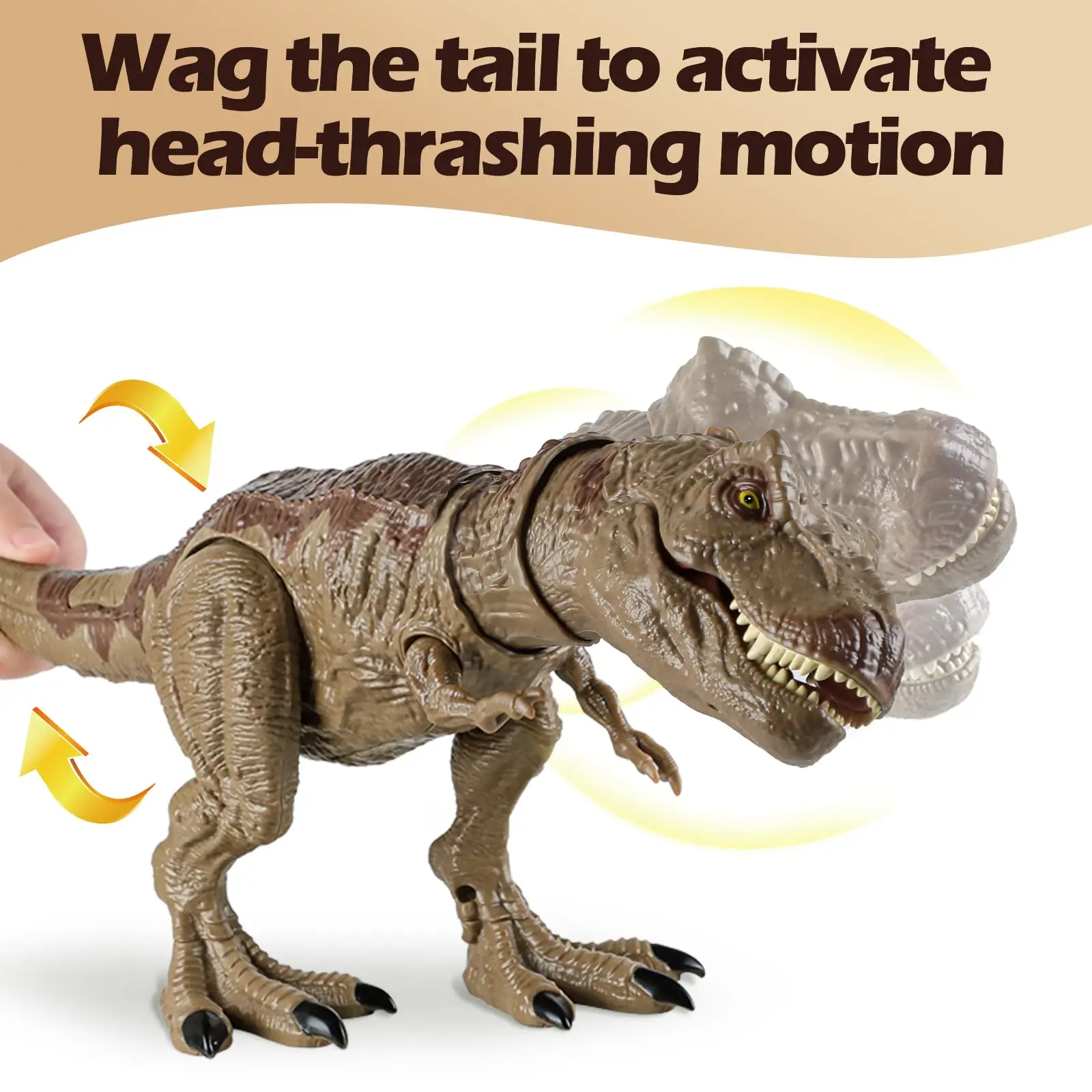 Tyrannosaurus Rex Dinosaur Toy Realistic T-Rex with Vibration Roaring, Lights, Continuous Spray, Movable Jaws & Limbs RS61-256