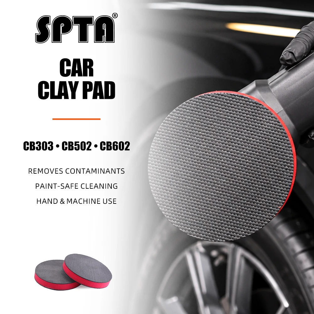 SPTA Clay Bar Pad Car Washing Magic Clay Applicator for DA Polisher Clay Disc Clay Bar Wipe Foam Pad for Car Detailing Clean
