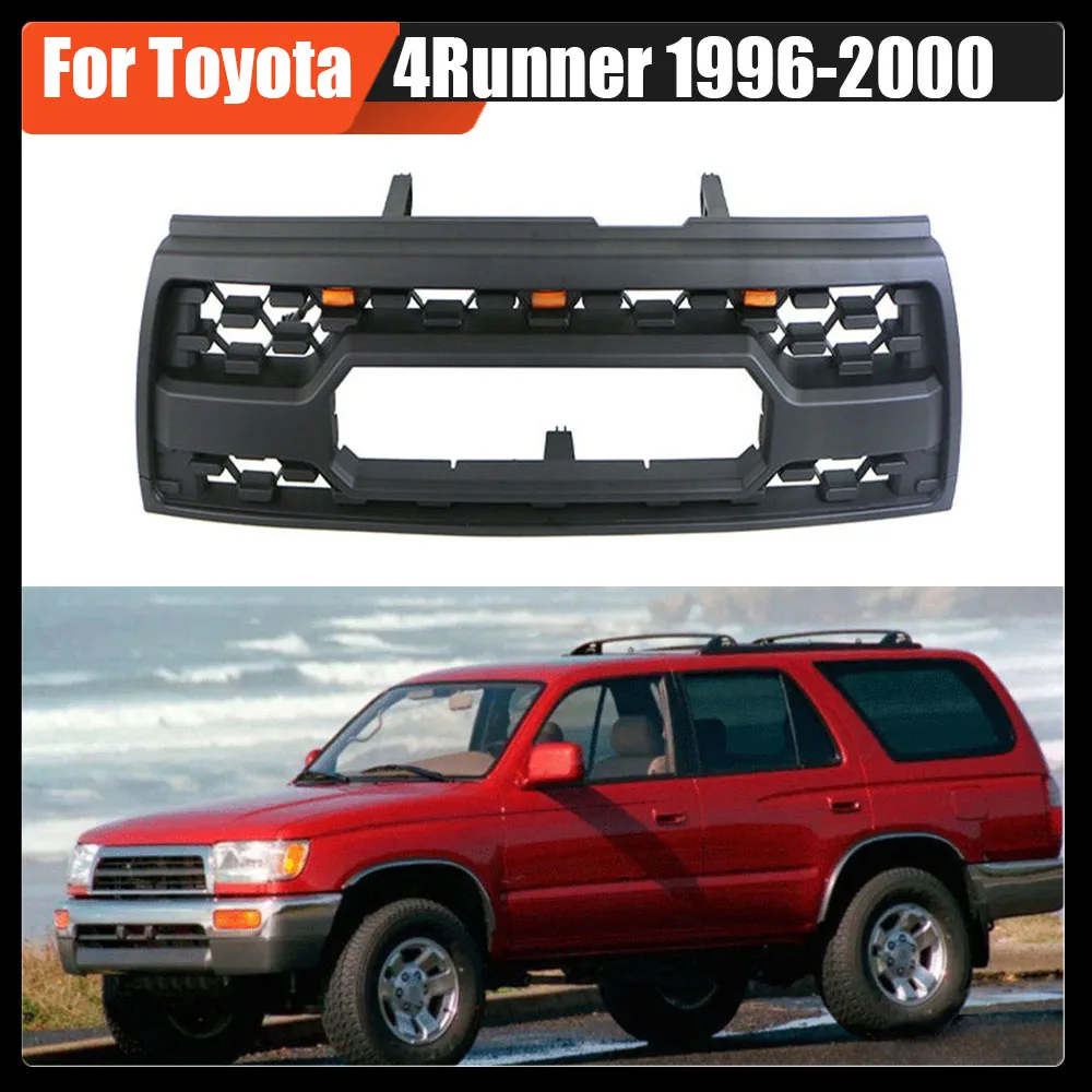 

Fit For Toyota 4Runner 1996-2000 Car Accessories Facelift Front Bumper Mesh Trims Cover Mask Grill Racing Grills With Led Grille