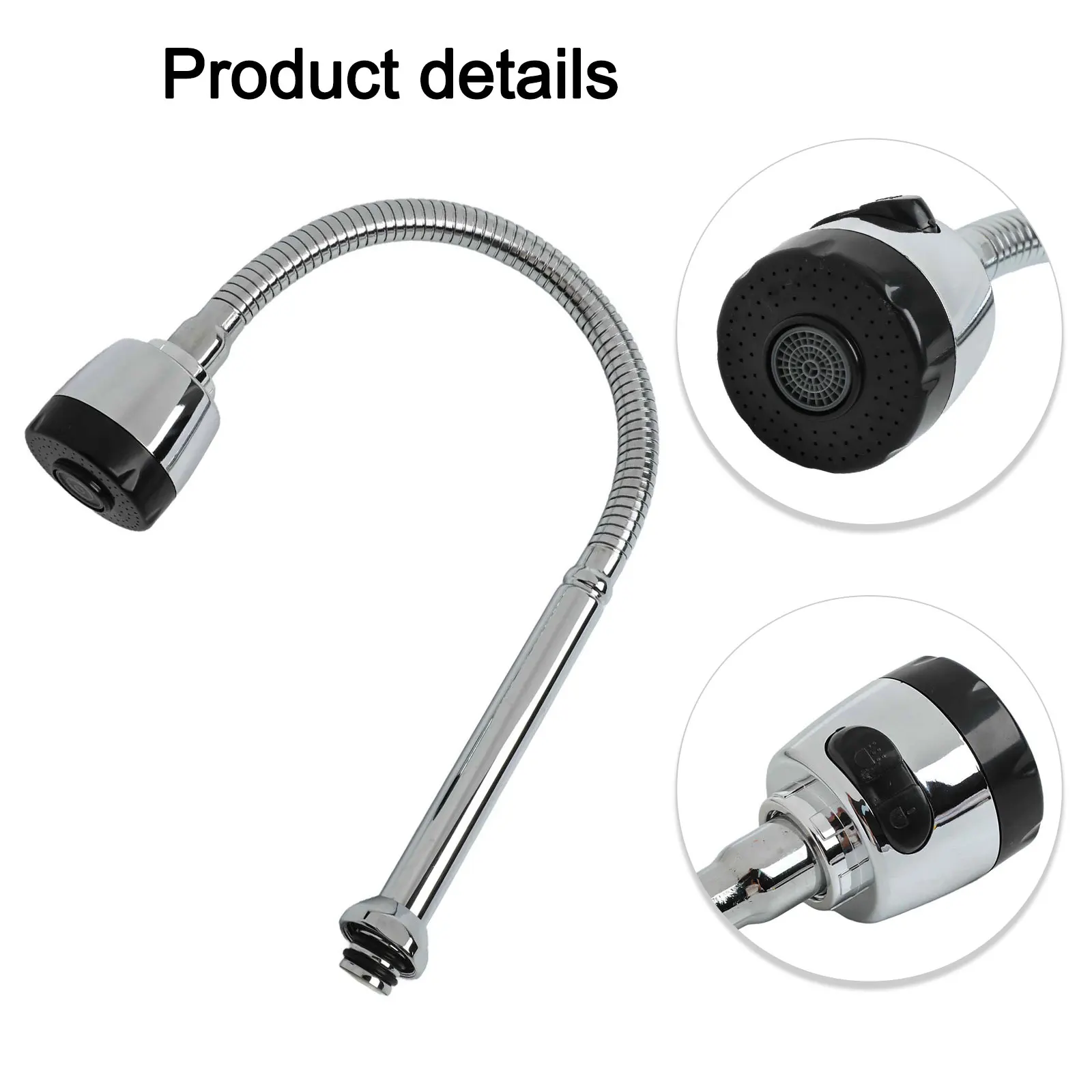 Adjustable Water Flow Faucet 6-point External Thread Stainless Steel Faucet Environmental Friendly Functional Sprayer