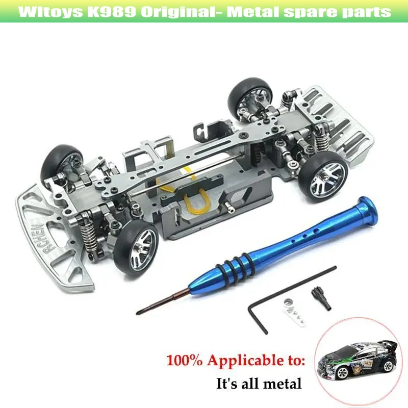 Wltoys-piezas de repuesto para coche teledirigido K989 K969 1:28, mejora de Metal, brazo oscilante superior e inferior, receptor de Control remoto, diferencial de amortiguador