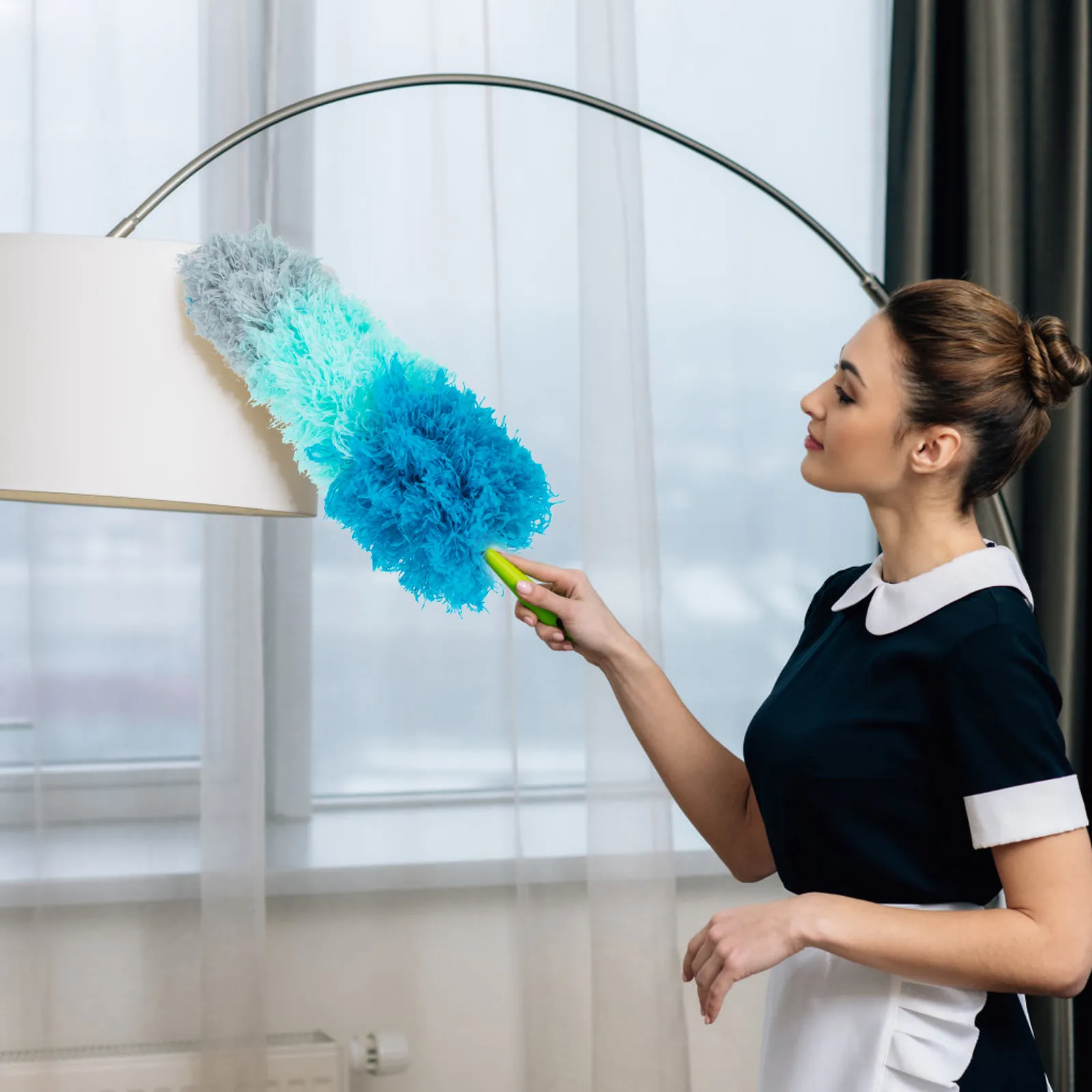 

1Set Telescopic Extension Pole Duster for Ceiling Fans Mirrors Glass Furniture Cars Home Cleaning Dust Remover Chenille Broom