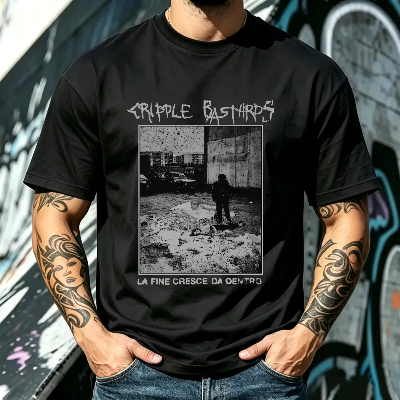washed T Shirt CRIPPLE BASTARDS La Fine Cresce Da Dentro NEW Relapse Records TS4564 long or short sleeves vintage Washed