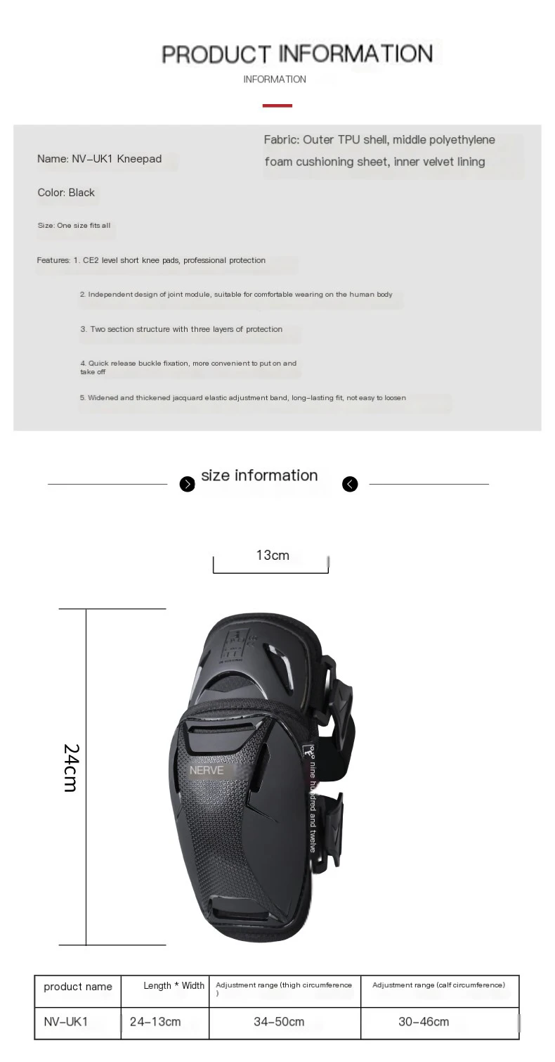 NERVE Motorrad Knieschützer Motocross Wachen Schutz CE2 Level Off-Road Racing Reiten Knieschützer MTB Moto Joelheira Sicherheitsschützer – Detail 8