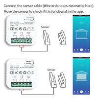 B63B-2X Tuya Smart Life Wifi Garage Door Opener Controller With Sensor App Remote Control Fit For Alexa Google Home ,EU Plug