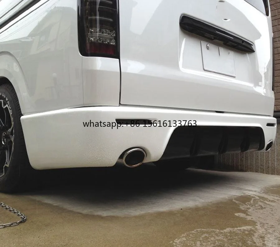 

2005-2018 for Hiace Van KDH200 Style Rear Bumper with Lamp Wide Body High Roof ABS Car Rear Bumper Auto Parts