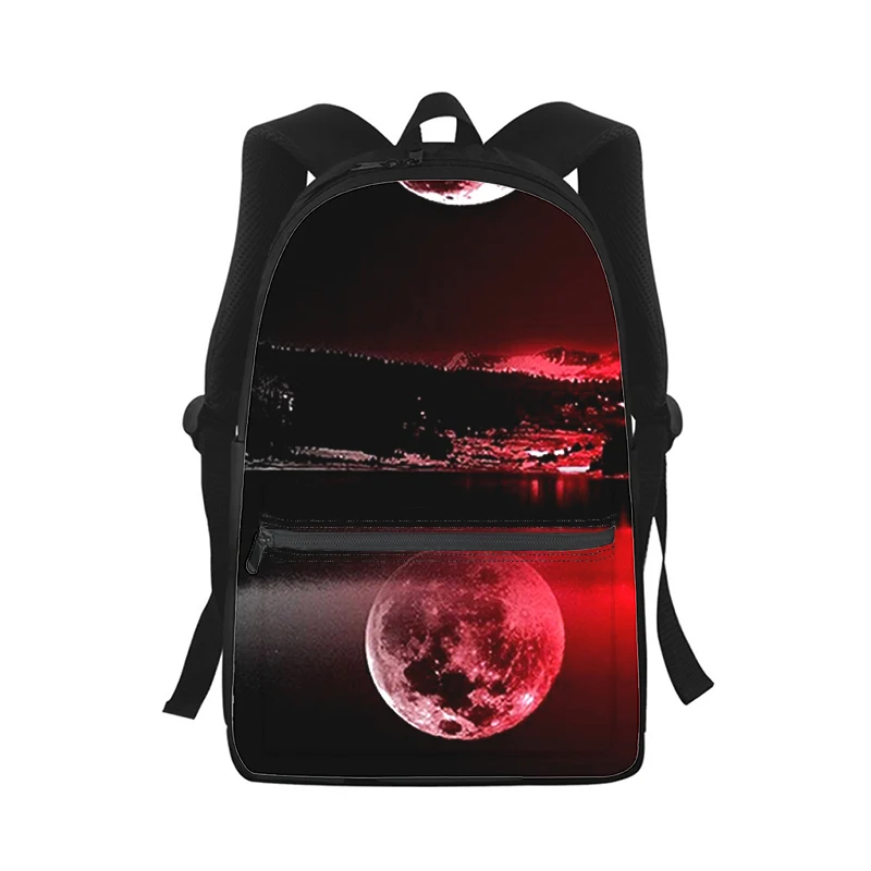 Art moon uomo donna zaino 3D Print Fashion Student School Bag zaino per Laptop borsa a tracolla da viaggio per bambini