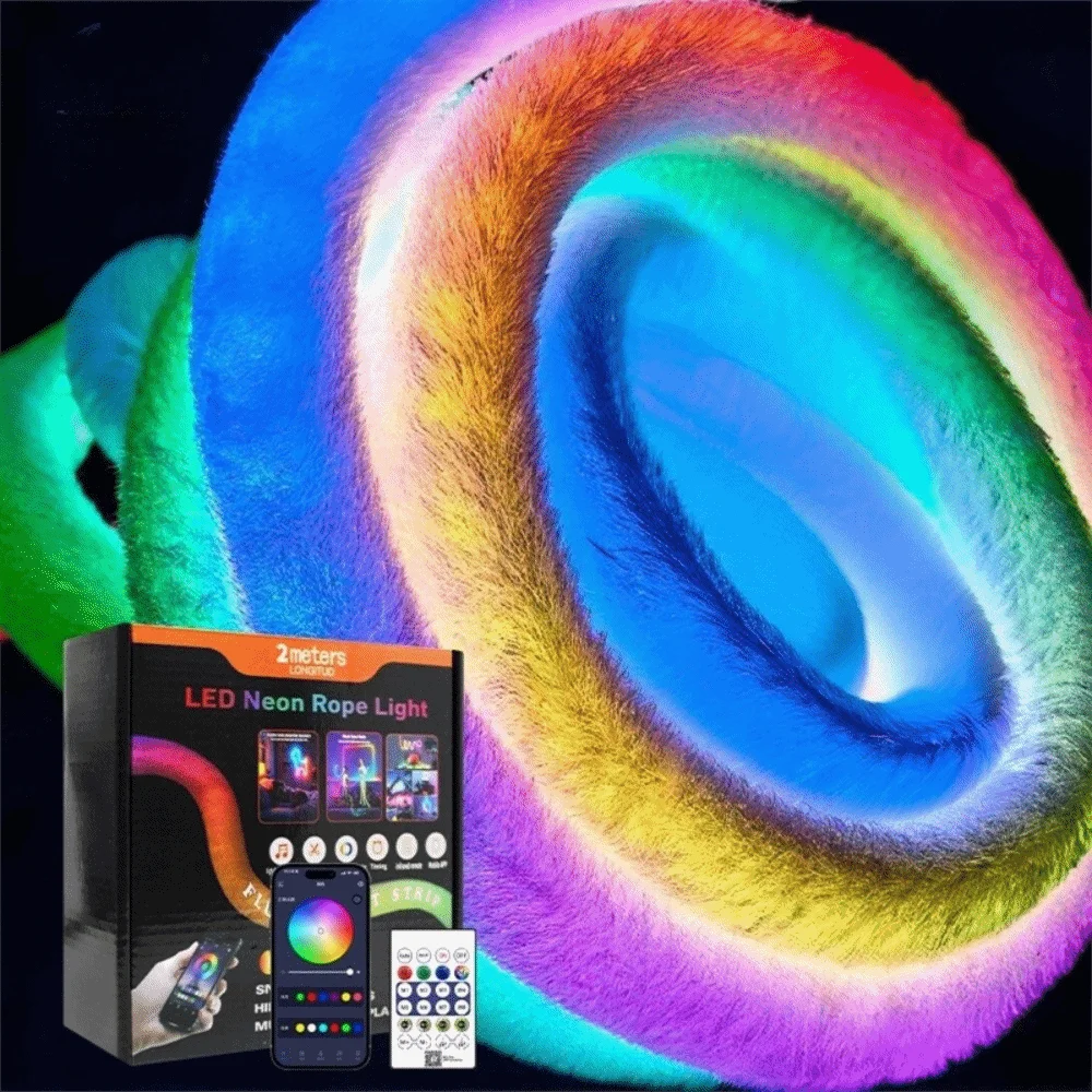 Rainbow 360 Degree LED Neon Strip Light Addressable Round RGB IC Pixel Light RGB IC Pipeline-Shaped Neon Light Tube Living Room