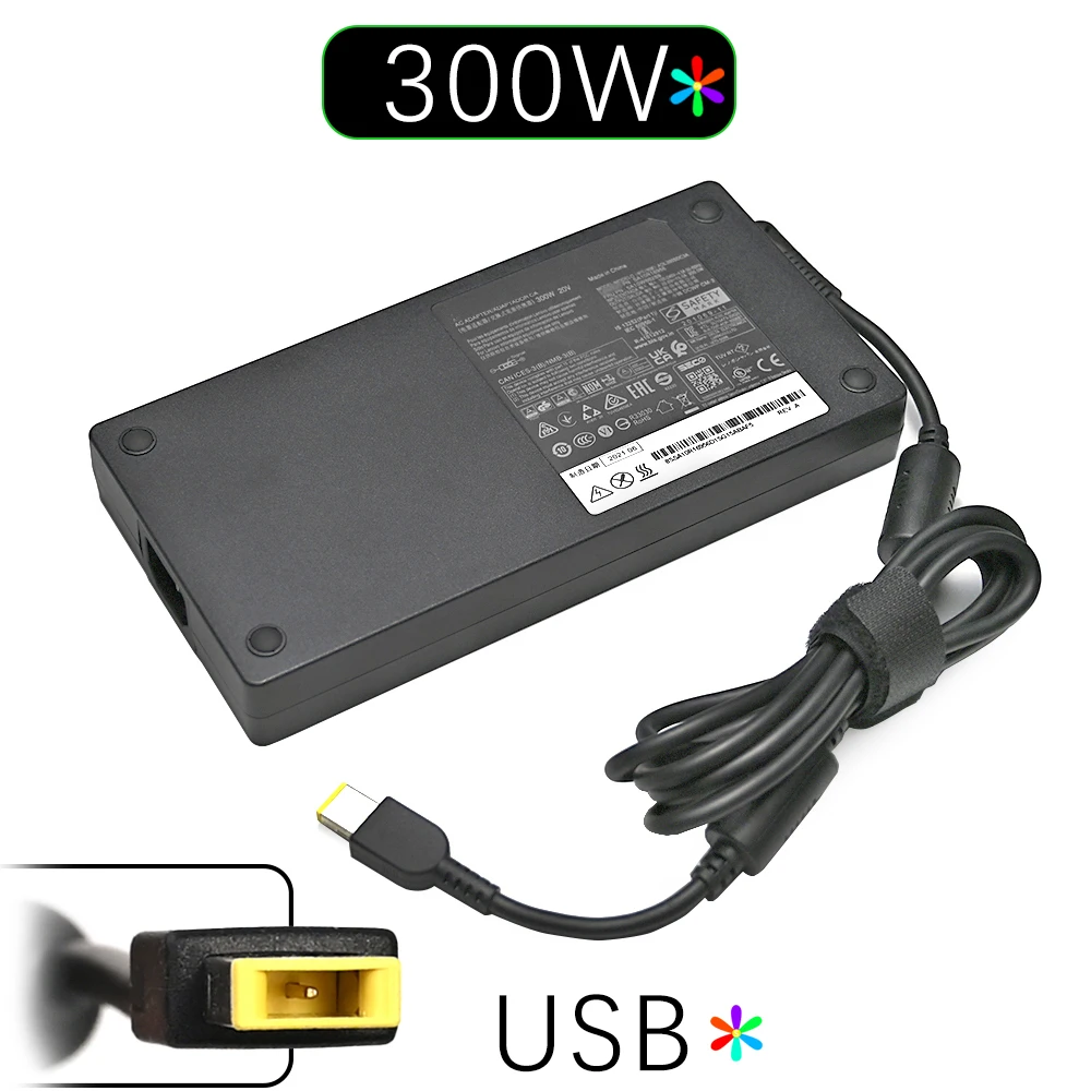 300W  20V 15A AC Adapter For Lenovo ThinkPad R9000P 9000K Y9000K Y9000X ADL300SDC3A Laptop Charger Power Supply