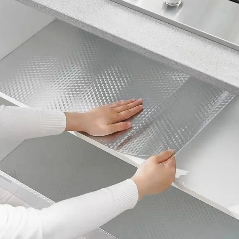 Self-adhesive 40cm aluminum wall stickers foil anti-oil waterproof kitchen stickers suitable for countertops drawers cabinets