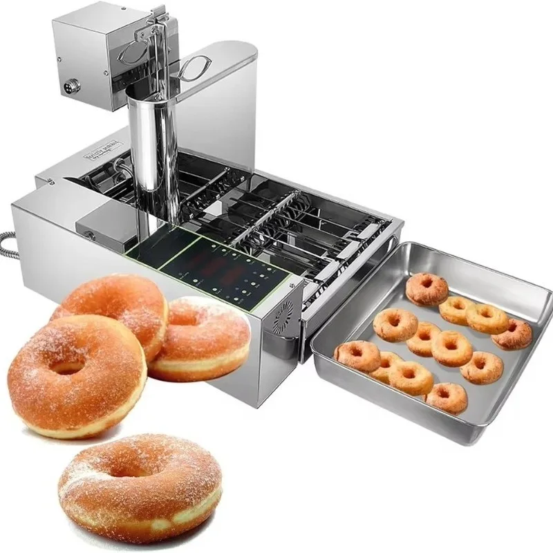 

Hotel Equipment Stainless Steel Donut Fryer 110V 220V 4 Rows Digital Automatic Commercial Mini Donut Machine