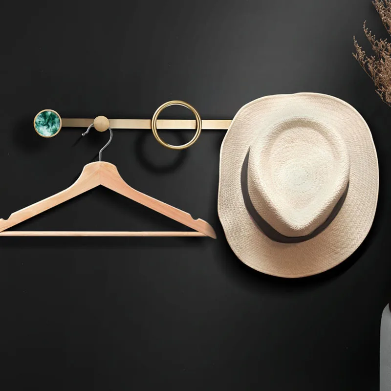 Ganchos para bata de montaje en pared de latón verde/blanco, gancho para toalla de baño, gancho para puerta, bolsa para llaves, colgador de toallas, ganchos ligeros de lujo para dormitorio