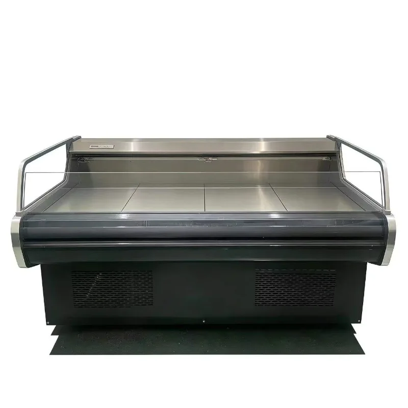 Hotel Use Supermarket Meat Single Temperature Refrigerated Display Cabinet Air Cooling Transparent Glass Chiller Fridge Custom