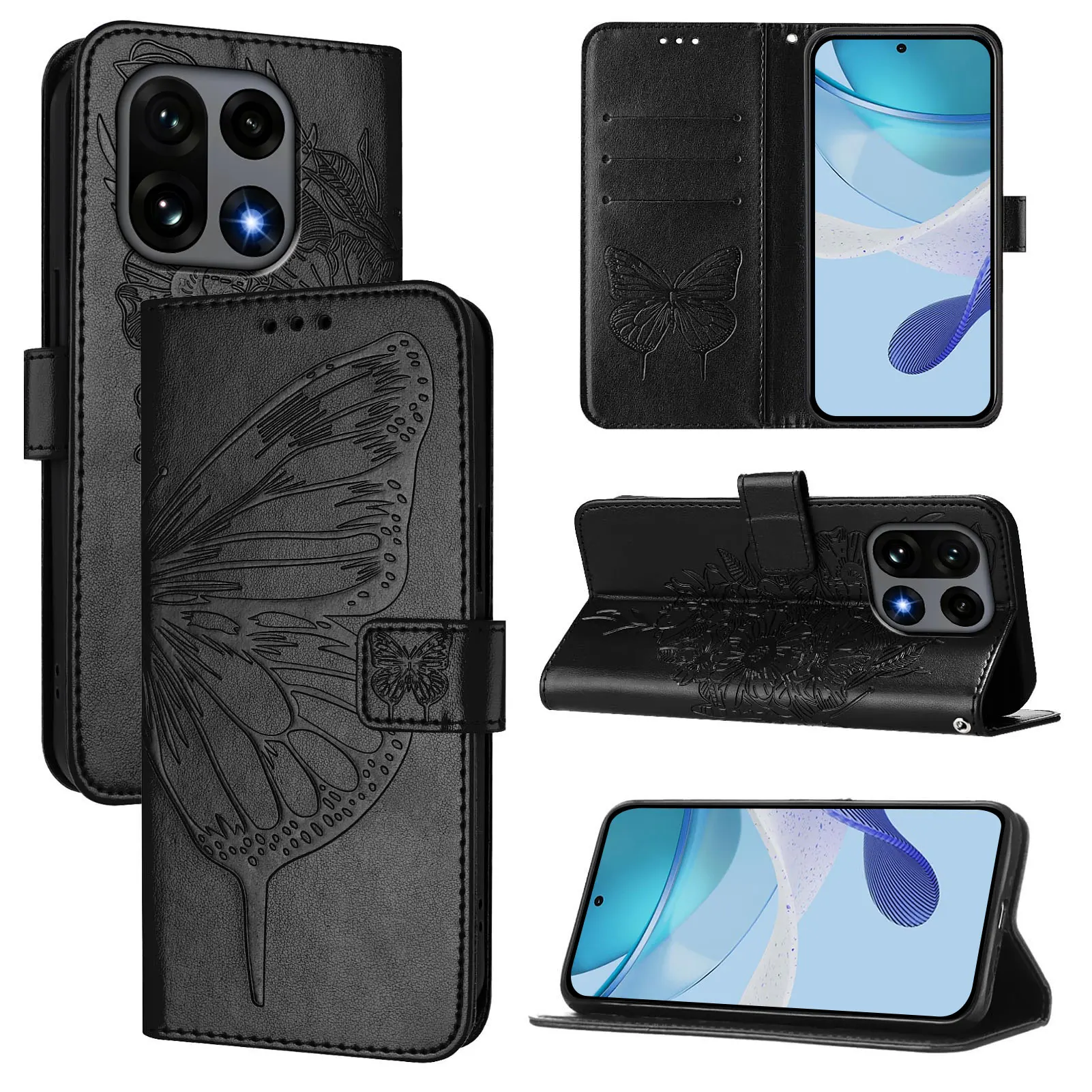 Wallet Butterfly Flip Cover Flower Magnetic Leather Case For Oneplus 15 15R 15T 13 13T 13R 13S 12 12R 11 11R 10T 10R 9 Pro 9R 8T