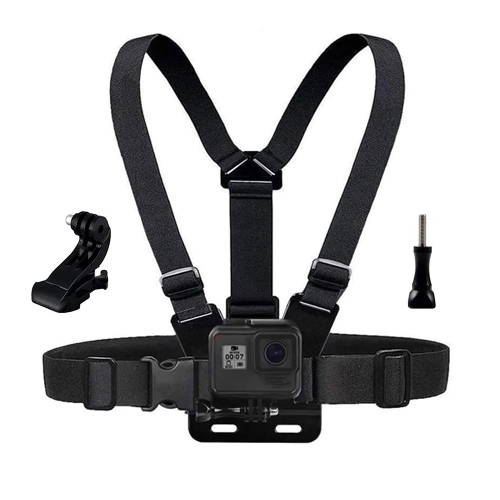 Chest Harness Mount Adjustable Chest Strap Belt with J Hook Compatible for Gopro Hero 12 11 10 9 AKASO Action Camera Accessories