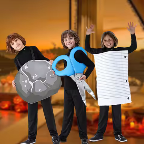 Cartoon Funny Kid Style Dress up Accessories Social Team Building Game Costume Stone Scissor Paper Dress Cosplay