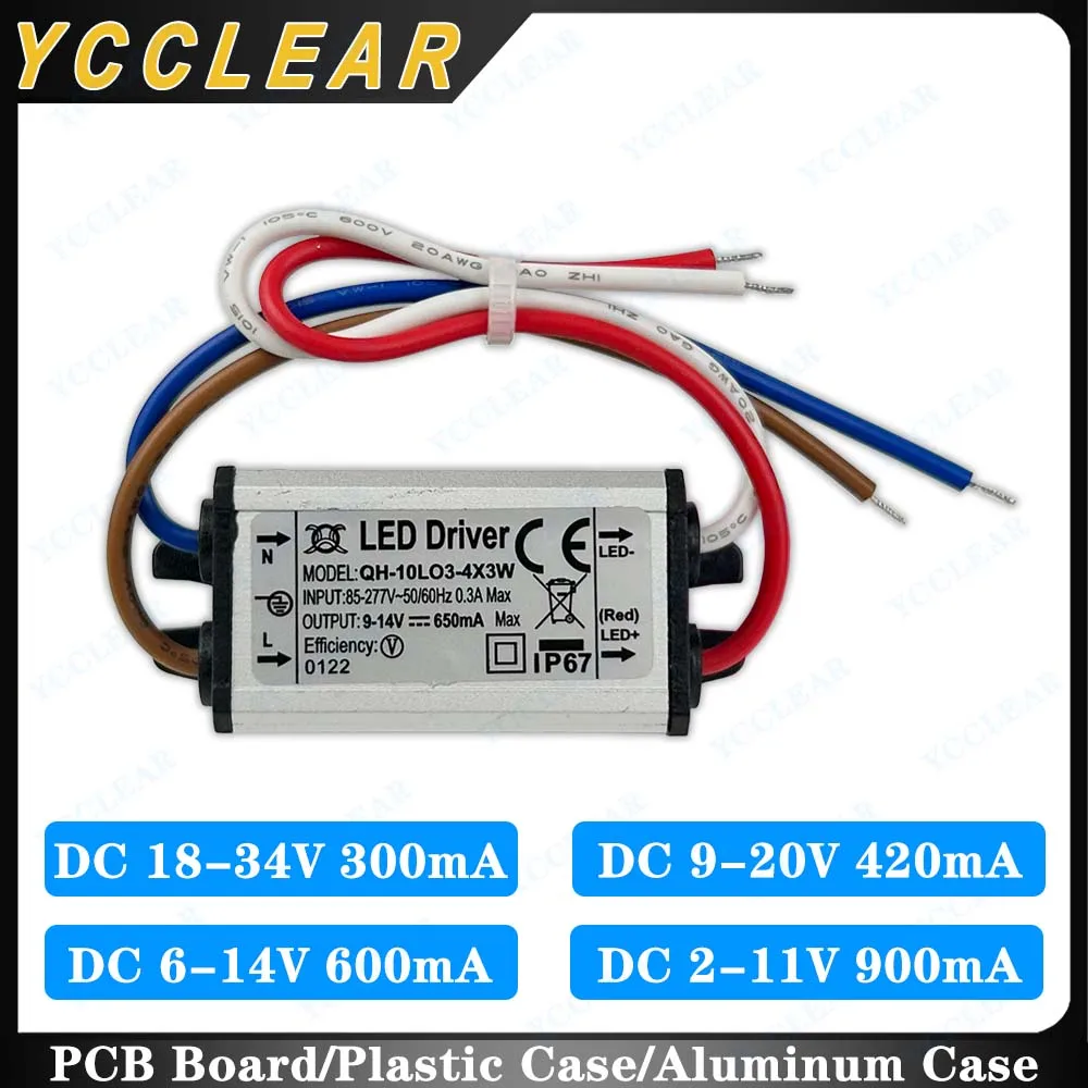 3W 5W 7W 8W 9W 10W sterownik LED DC 2-11V 6-14V 9-20V 18-34V 900mA 600mA 420mA 300mA transformator oświetleniowy do zasilacza 3-10W