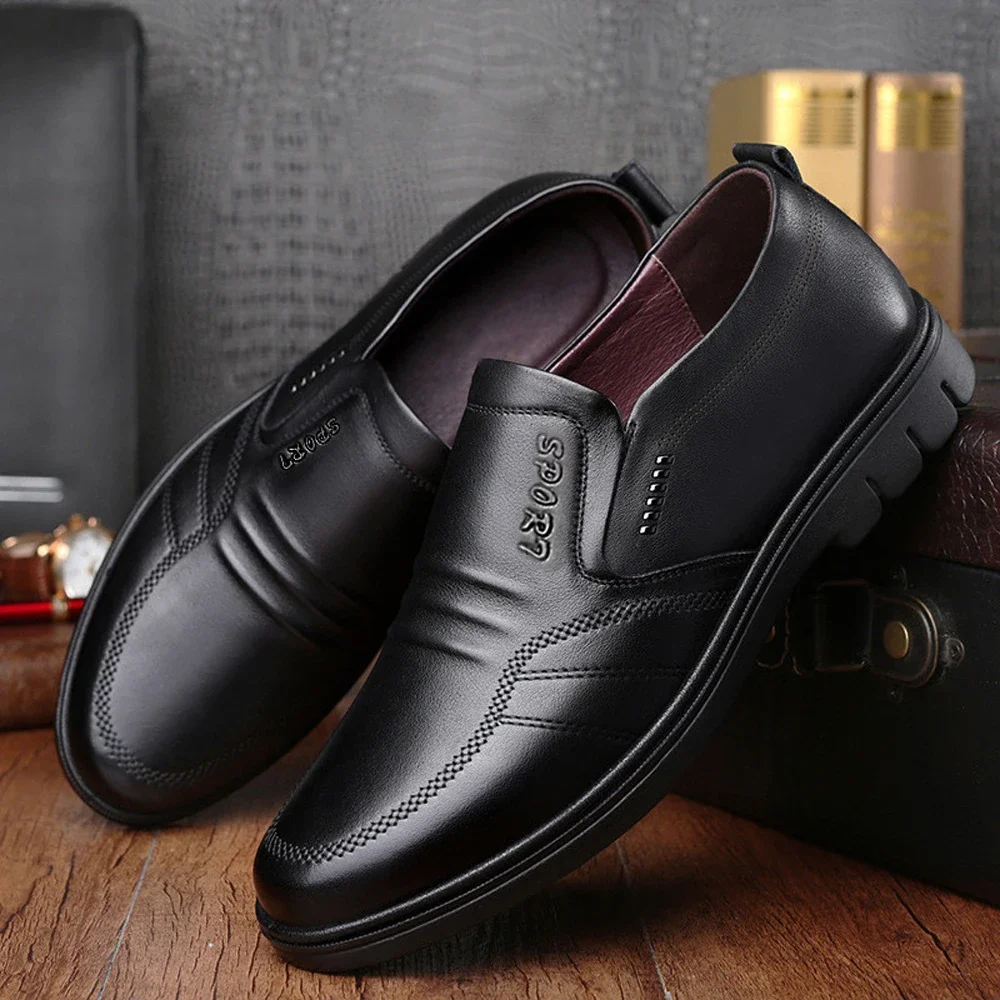 Men's Casual Loafers Round Head Men's Formal Shoes Business Soft Bottom Non-slip Shoes Lightweight Comfortable Walking Shoes