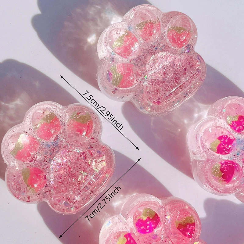 Kawaii Cat Paw Sticky Squeeze Toy Soft Realistic Jelly Glitter Cat's Claw Stress Relief Toys Kids Adults Unique Gifts