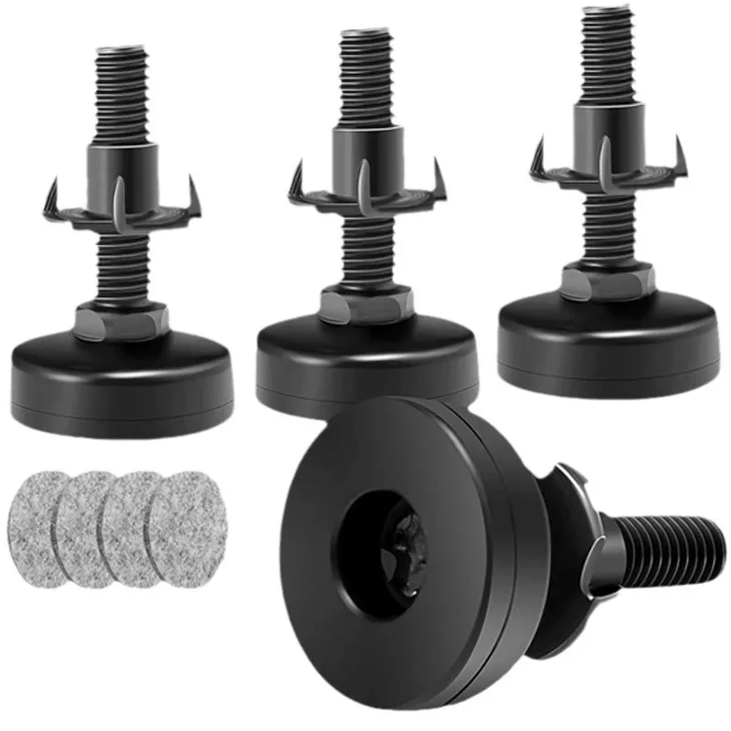 4 Set Heavy Duty Height Adjuster Furniture Leveler Foot With T Nut, Screw On Cabinet Restaurant Table Chair Self Levelers Leg