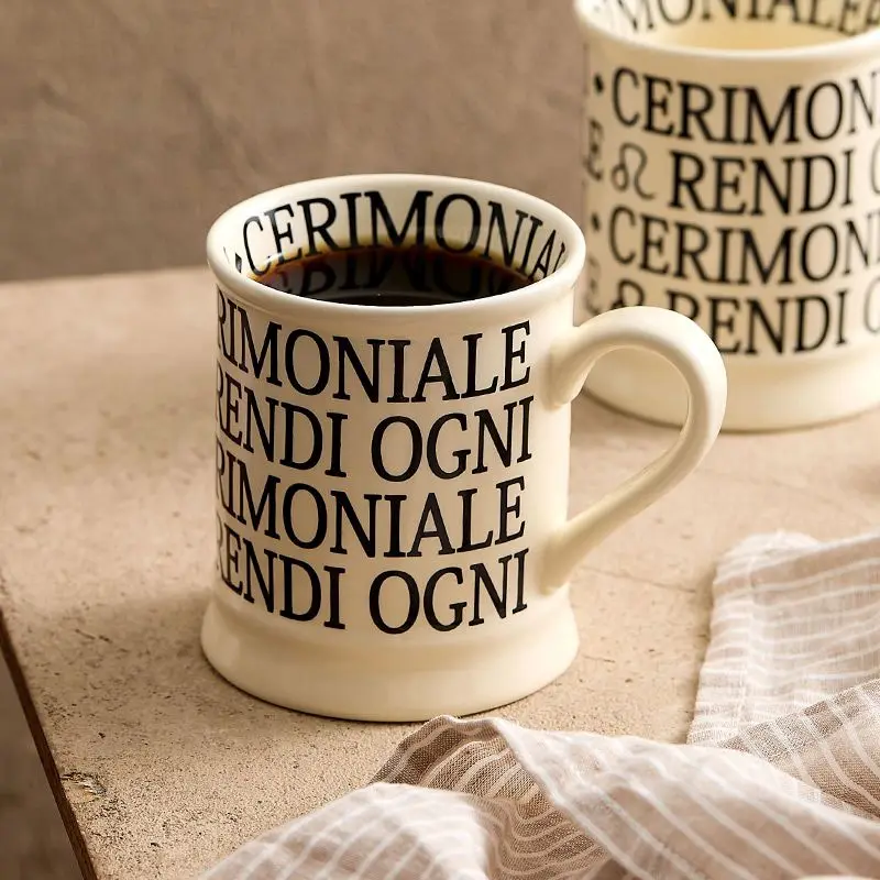 

Roman Impression Mug English Alphabet Ceramic Water Cup Milk Tall Cup Coffee Cup Cream Breakfast Cup