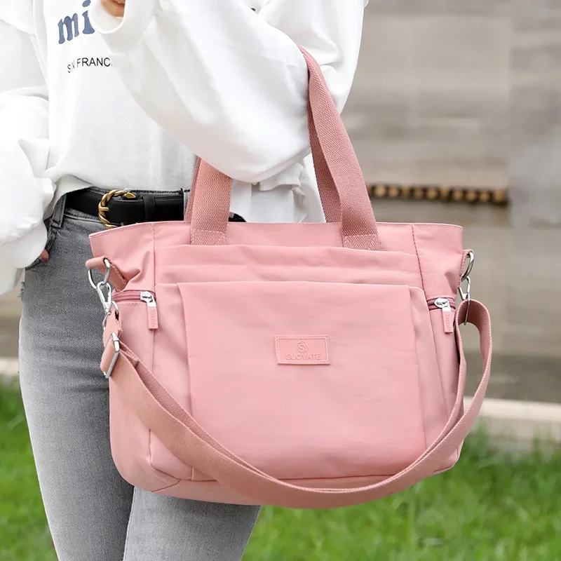 Borsa da donna in Nylon per il tempo libero borsa da viaggio Casual di grande capacità borsa a tracolla portatile Multi-tasca da donna a tracolla