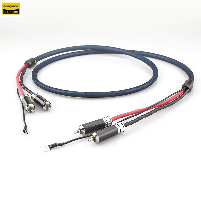 Aouyade LC801 fever silver plated singing arm signal cable RCA double lotus LP vinyl turntable audio cable
