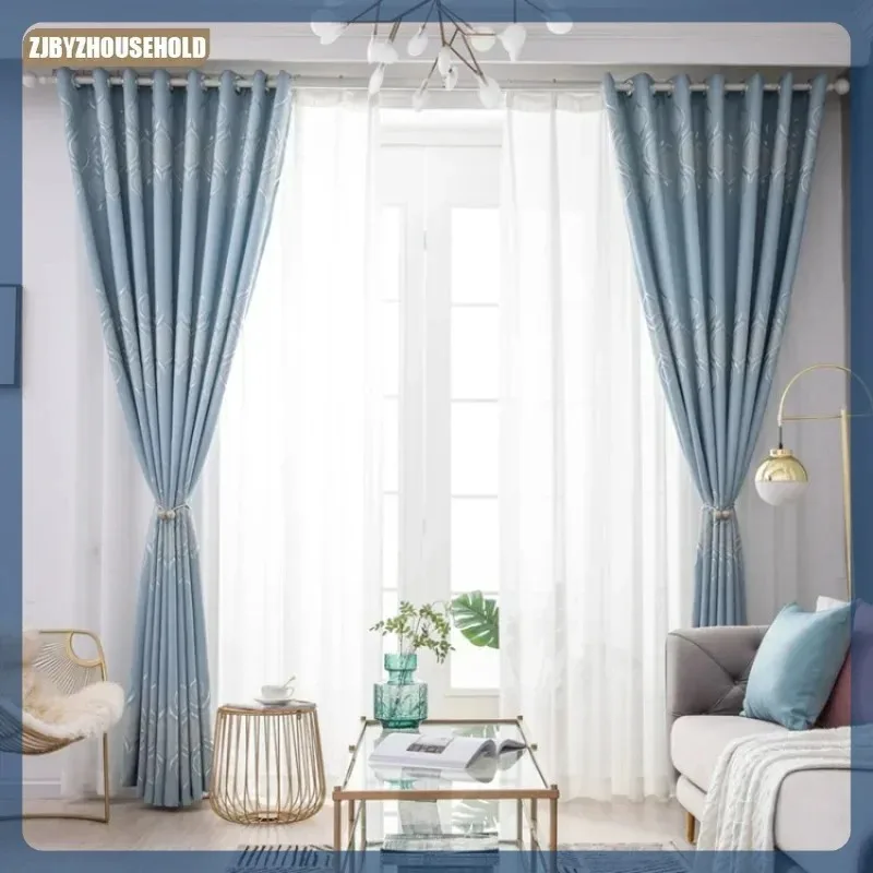 

Curtains for Living Dining Luxury Bedroom Classic Black White Stripe Flat Environmental Protection Printing Curtain White Tulle