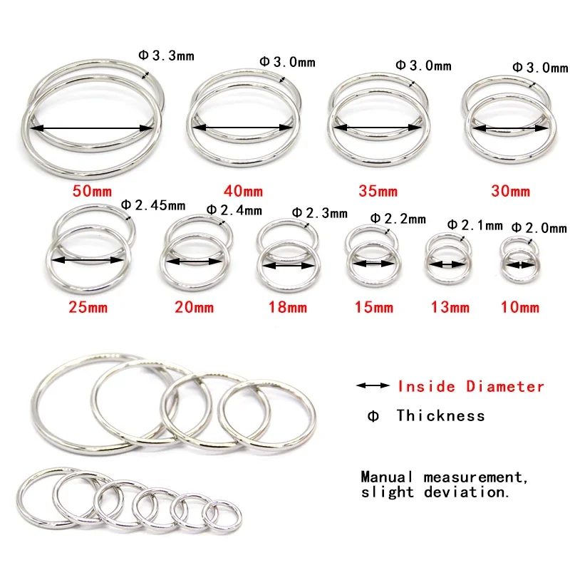 HENGC Grandi fibbie rotonde in metallo O Ring Chiusura Web per cintura in pelle Scarpe Borse Indumento Cucito di alta qualità Artigianato fai da te all'ingrosso