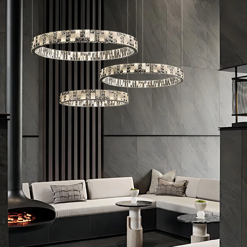 lustre de cristal com luzes led iluminacao interior moderno e luxo minimalismo e moderno decoracao da sala de estar e jantar 01