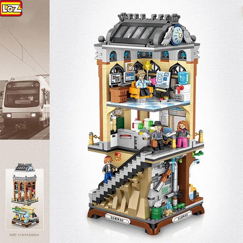 1753PCS LOZ Building Block Originality MINI Subway Station Assembly Street View Model Decoration Game Children\'s Toys Girl Gift