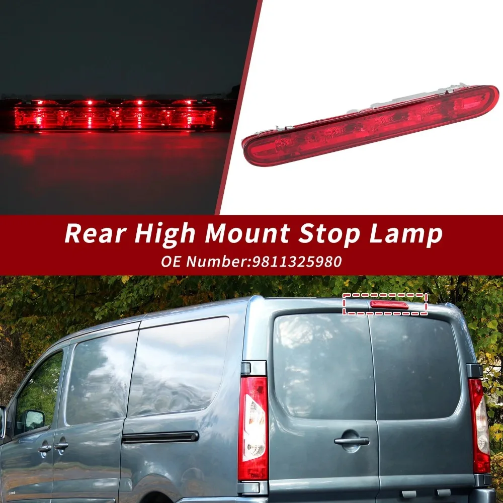 For CITROEN JUMPY IV For OPEL VIVARO C For PEUGEOT EXPERT IV For TOYOTA PROACE II 9811325980 Smoked Third Brake LED Light Lamp