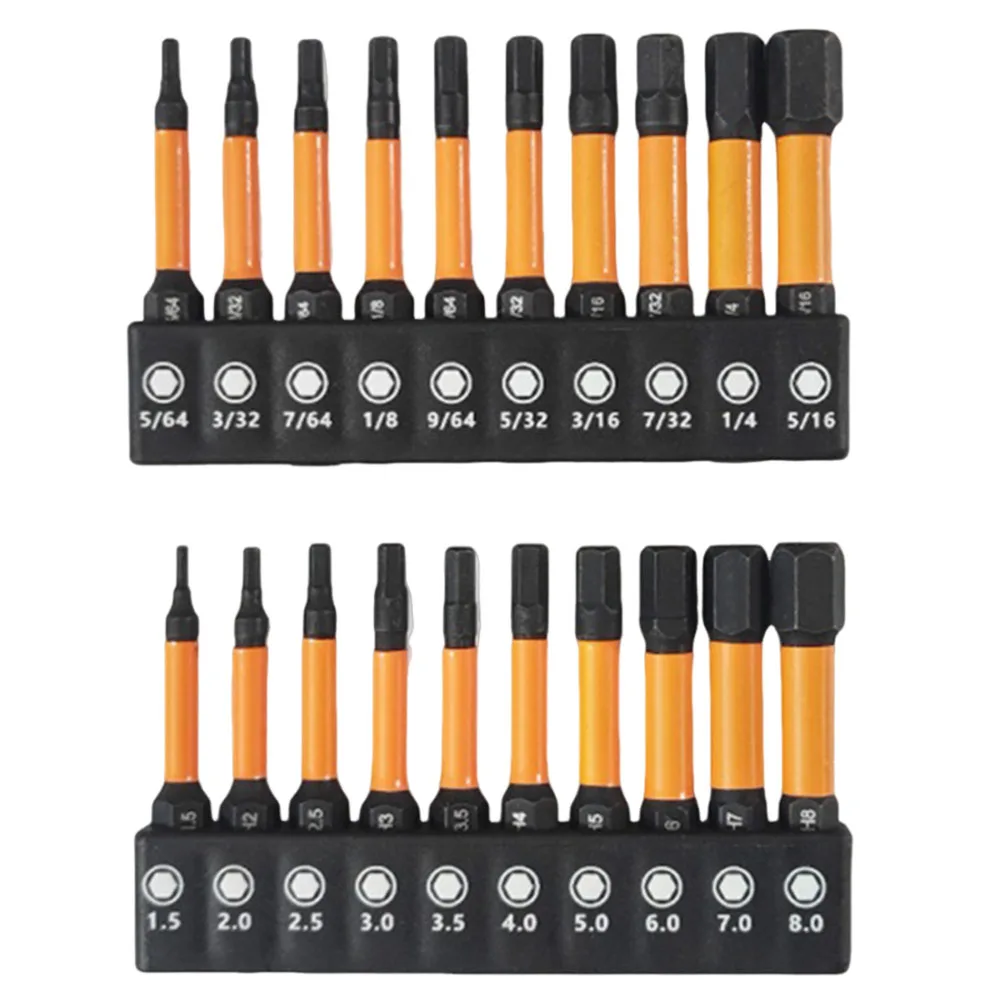 10Pcs Magnetic Hex Head Screwdriver Bit Set 1/4 Shank Screwdriver Bit H1.5-H6 Shank Screwdriver Bit Head ﻿hand Tools