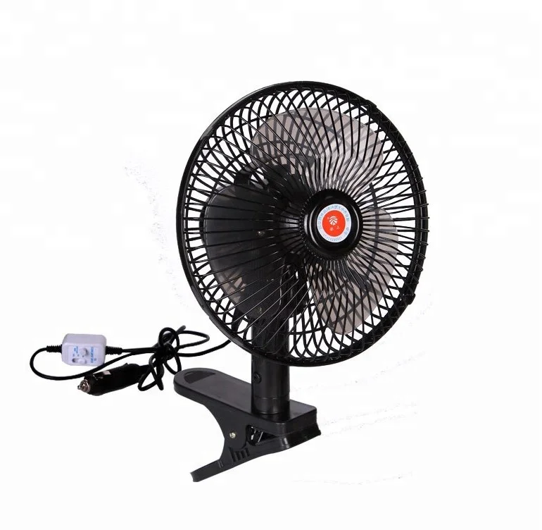 

DC 12v /24V Mini Portable Fan for Car 6'' Oscillation Plastic Black Guard