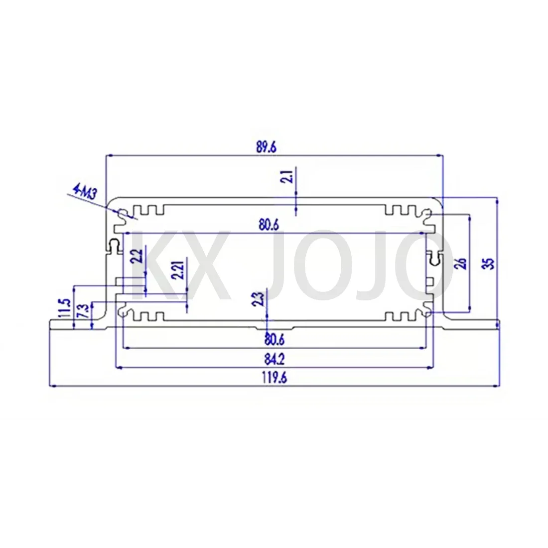 Aluminum Enclosure 120*35*130mm Split Waterproof Case with Ears PCB DIY Instrument Electronic Project Protective Box Silver