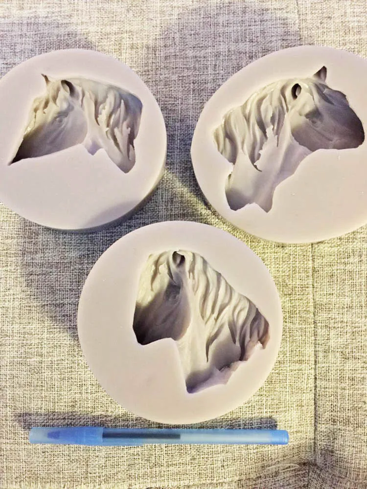 Fondant Horse Head Silicone Molds Plaster Soap DIY Tools Cowboy Sugar Chocolate Dessert Moulds