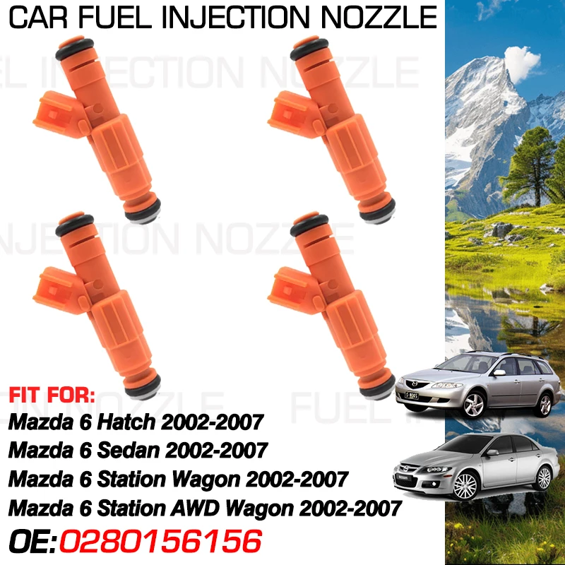 Car Fuel Injectors Nozzle Injection for Mazda 6 GG Hatch Sedan Mazda 6 Station GY Wagon 2002-2007 2006 2005 0280156156 30757500