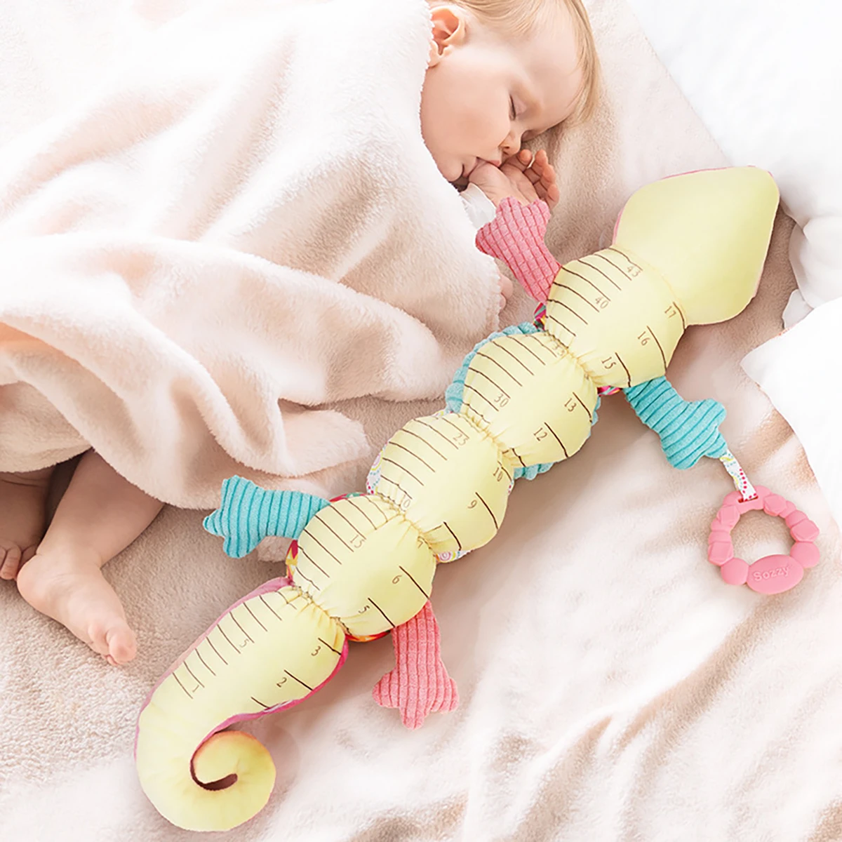 Calmante pelúcia Caterpillar boneca para recém-nascido, brinquedo calmante, música, papel sonoro, altura Régua, brinquedo calmante, presente
