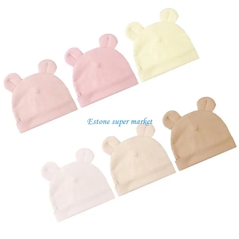 

090B 6pcs Newborn Baby Breathable Baby Hat Baby Spring Hat for Boy & Girls